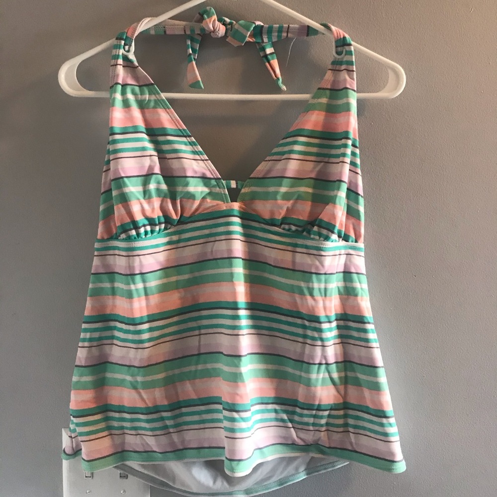 Tankini swim top stripes